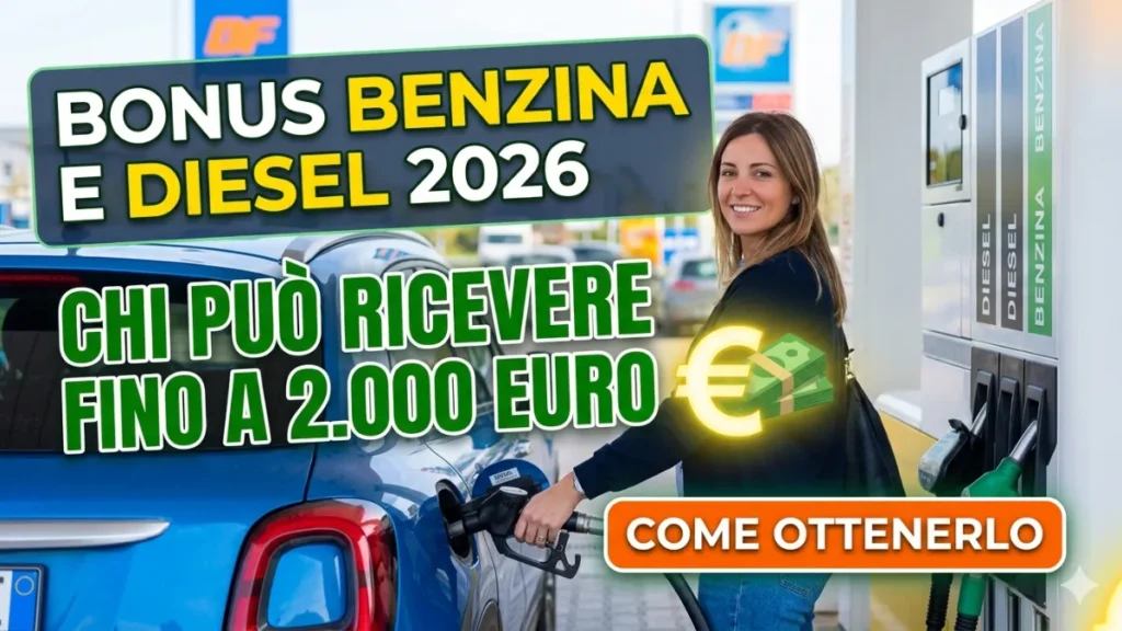 Bonus benzina e diesel 2026